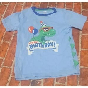 Gymboree Boys Dino Dinosaur Birthday Shirt Sz 6 Spikes Balloons